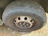 a close up of a tire on a vehicle