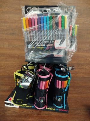 Lot de 8 présentoirs à feutres et crayons - Avec fournitures