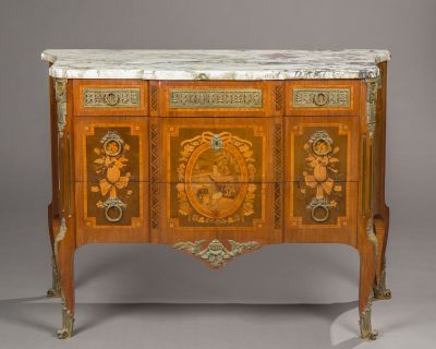an image of a marble top chest of drawers