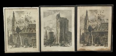 Albert DECARIS (1901-1988) -lot:"deux Vues de la Mairie de L…