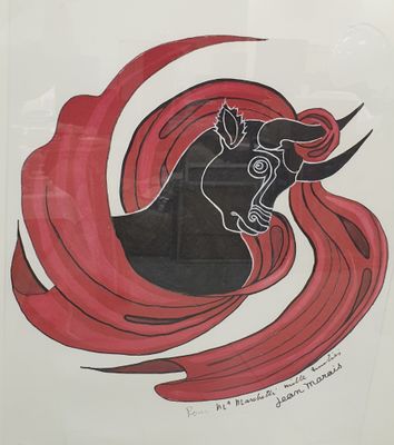 Jean MARAIS (1913-1998) Le taureau Lithographie en couleur s…