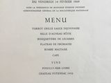 menu for a french restaurant with a picture of a horse