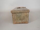 a small metal box with a metal latch on it
