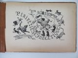 an old book with a drawing of a man riding on a horse