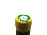 a close up of a bottle of wine on a table