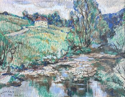 Louis CHARRAT (1903-1971) « Vue de la rivière de la Châtelai…