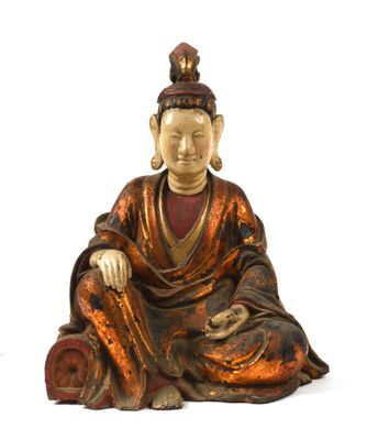 une image représentant une statue de Bouddha assis sur une surface blanche
