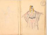 someone is drawing a picture of a woman on a book