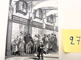 un dessin représentant un homme debout devant un groupe de personnes