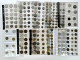 a close up of a bunch of coins on a table