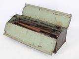 a box with a bunch of baseball bats inside of it