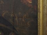 a painting of a man with a sword in a room