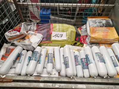 a cart full of food that is sitting on a table