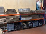 many stacks of boxes on the shelves in the warehouse