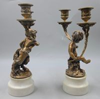 8860-1071 / J1 / Paire de candélabres à deux lumières en bro… (photo 2)