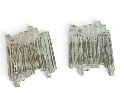 pair of glass sconces on a white background