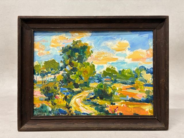Aimé VALLAT (1912-1993) « Paysage Limousin ». Huile sur panneau. 