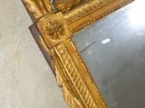 a mirror with a bird on it sitting on the floor