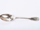 silver spoon on a white background