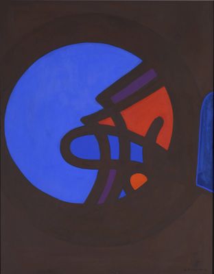 une photo d'un tableau représentant un casque de football accroché au mur