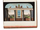 une image représentant un tableau d'un bâtiment surmonté d'oiseaux