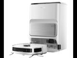 une image représentant un « roombake » blanc et un aspirateur noir et blanc