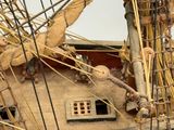 a model of a ship that is sitting on a table