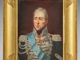 portrait of a man in a military uniform in a gold frame