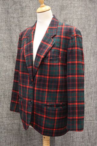 CACHAREL Paris – Jolie veste à carreaux écossais pure laine vierg...
