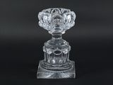 an image of a clear glass vase on a black background