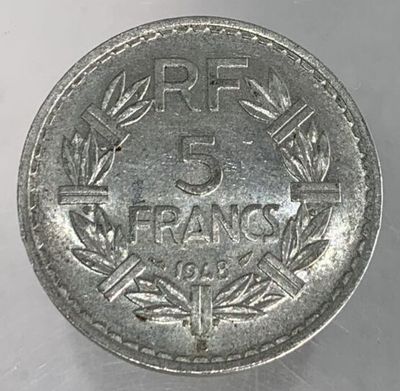 [NUMISMATIQUE] 5 Francs Lavrillier en aluminium 1948 Beaumon…