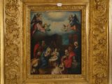 painting of the nativity of jesus in a golden frame