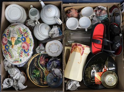 a box full of assorted items sitting on a table