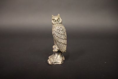 Hibou Sujet en argent Poids: 305 gr Haut. - Photo 1