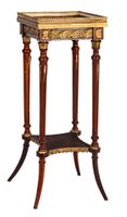 Sellette ou porte-plante en bois mouluré et garniture en lai…