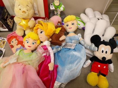 a lot of stuffed animals that are sitting on the floor