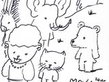 a drawing of a boy and a cat in a field