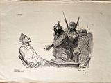 un dessin en noir et blanc représentant un homme assis dans un bateau