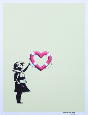 banksy girl with a heart balloon