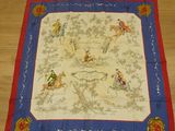 une photo d'une nappe sur laquelle figure une image représentant une course hippique