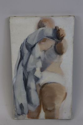 une image d'un tableau représentant une femme en robe bleue