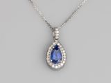 a sapphire and diamond pendant