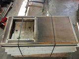 a picture of an old stove in a garage