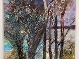 une image représentant un tableau montrant des arbres dans un champ