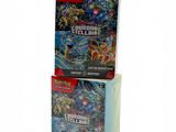 a box of pokemon trading cards with a white background