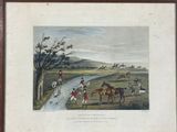 an old picture of a group of people riding horses in a field