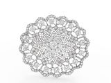 a close up of a diamond ring on a white background