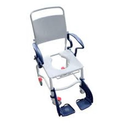 a close up of a toilet with a seat and foot rest