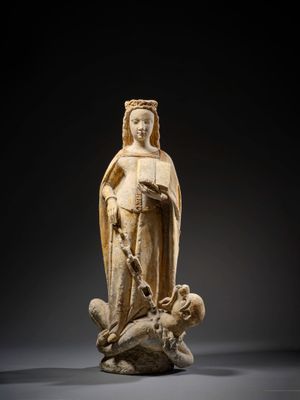 an image of a statue of a woman with a bird on her shoulder