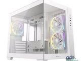 a close up of a computer case with two fans on it